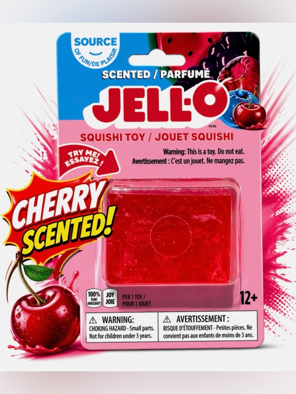 Jello-O Cherry Scented Squishi Toy - Red Sensory Stress Relief